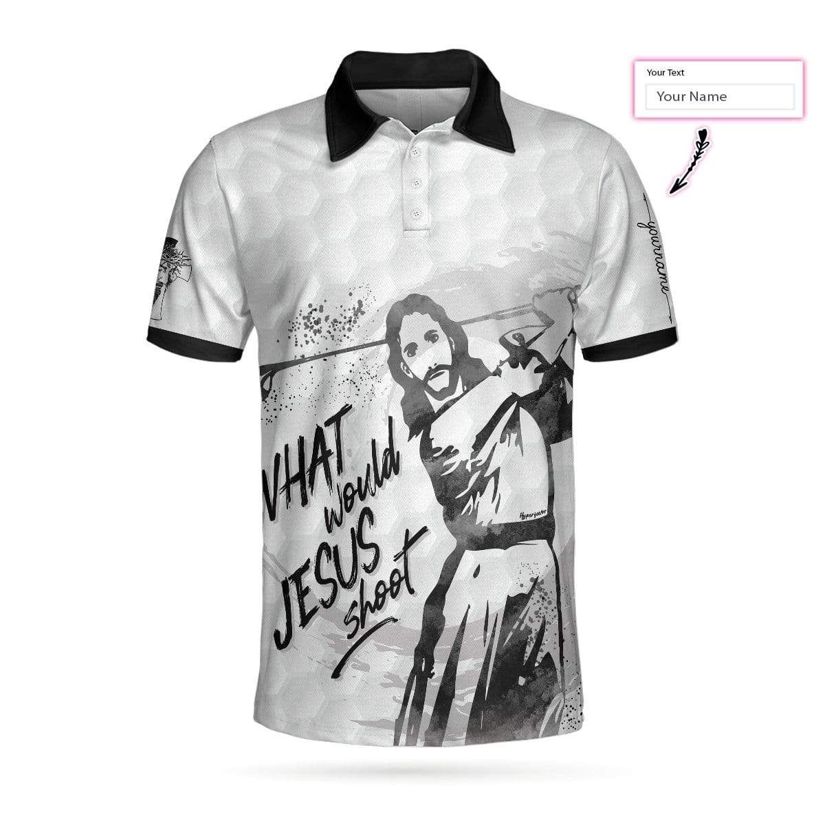 Personalized Custom Name Jesus Play Golf Christians Polo Shirt #V Personalized Custom Name Jesus Play Golf Christians Polo Shirt #V