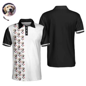 Personalized Custom Your Pet Photo I Love My Dog Polo Shirt #H