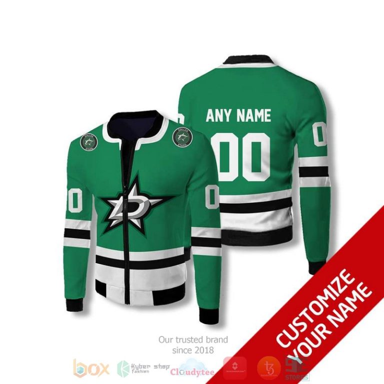 Personalized-Dallas-Stars-Nhl-Green-Custom-Bomber-Jacket-1-1