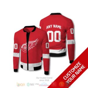 Personalized Detroit Red Wings Nhl Red Custom Bomber Jacket
