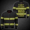 Personalized Firefighter Black Custom 3D Bomber Jacket