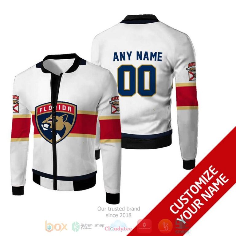Personalized-Florida-Panthers-Nhl-Custom-White-Bomber-Jacket-1
