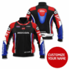 Personalized Honda Moto Speeds Black Custom Bomber Jacket