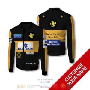 Personalized John Player Specical Banco Nacional Black Yellow Custom Bomber Jacket