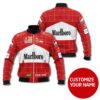 Personalized Marlboro Red Checked Custom Bomber Jacket