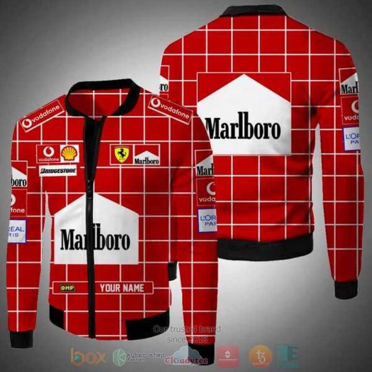 Personalized-Marlboro-Vodafone-Red-Custom-Bomber-Jacket-1