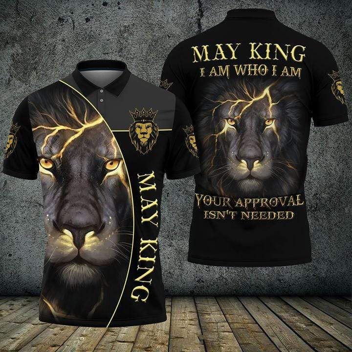 Personalized Month May Lion King Your Approval Isn'T Needed Polo Shirt Personalized Month May Lion King Your Approval Isn'T Needed Polo Shirt