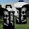 Personalized Name Black White Skull Golf Polo Shirt