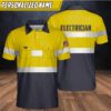 Personalized Name Electrician Man Yellow Black Polo Shirt