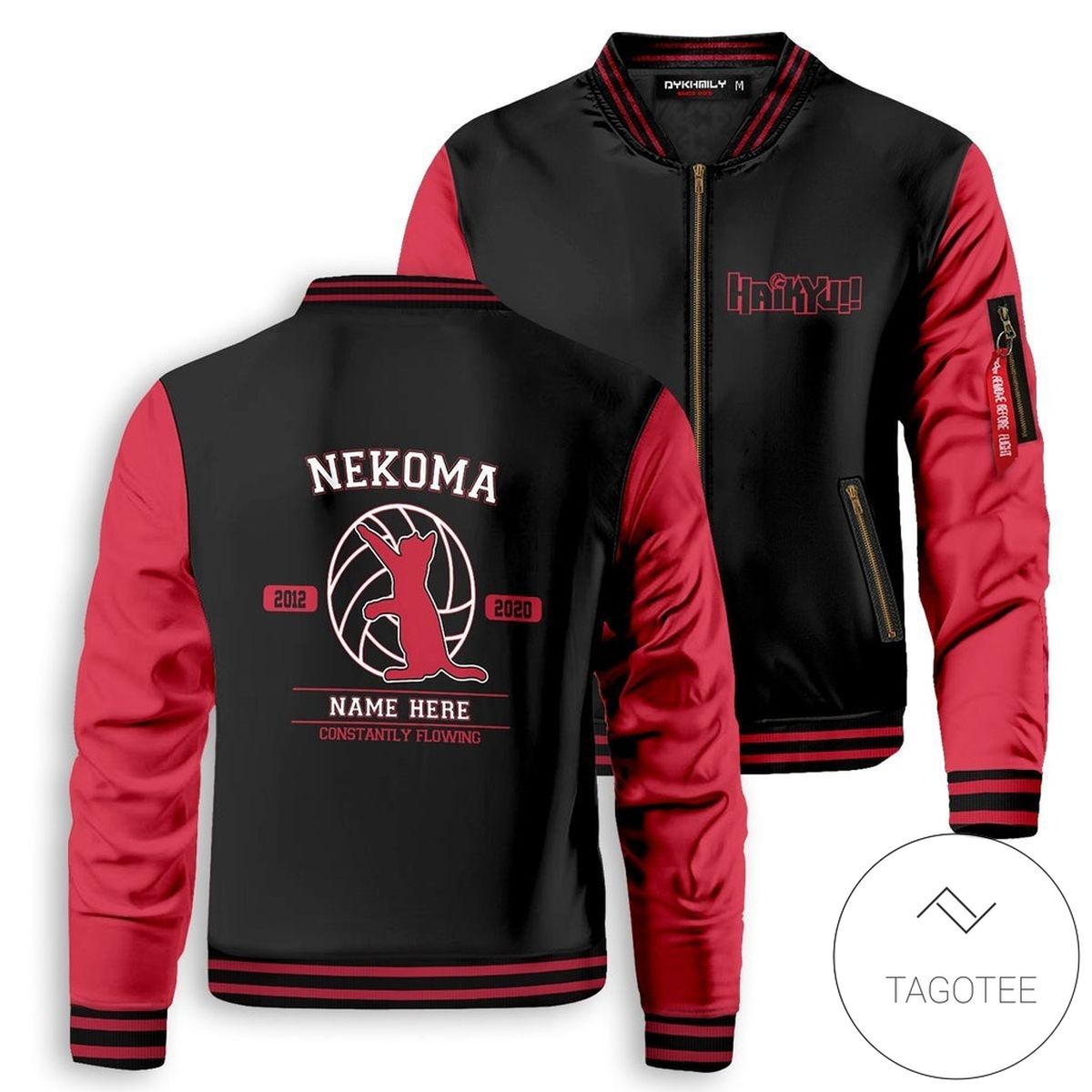 Personalized Nekoma Constantly Flowing Bomber Jacket Personalized Nekoma Constantly Flowing Bomber Jacket