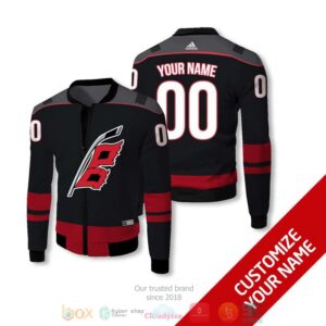 Personalized Nhl Carolina Hurricanes Black Red Custom Bomber Jacket