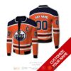 Personalized Nhl Edmonton Oilers Custom Orange Dark Blue Bomber Jacket