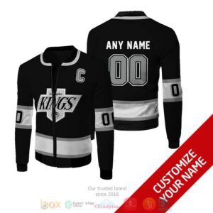 Personalized Nhl Los Angeles Kings Black Custom Bomber Jacket