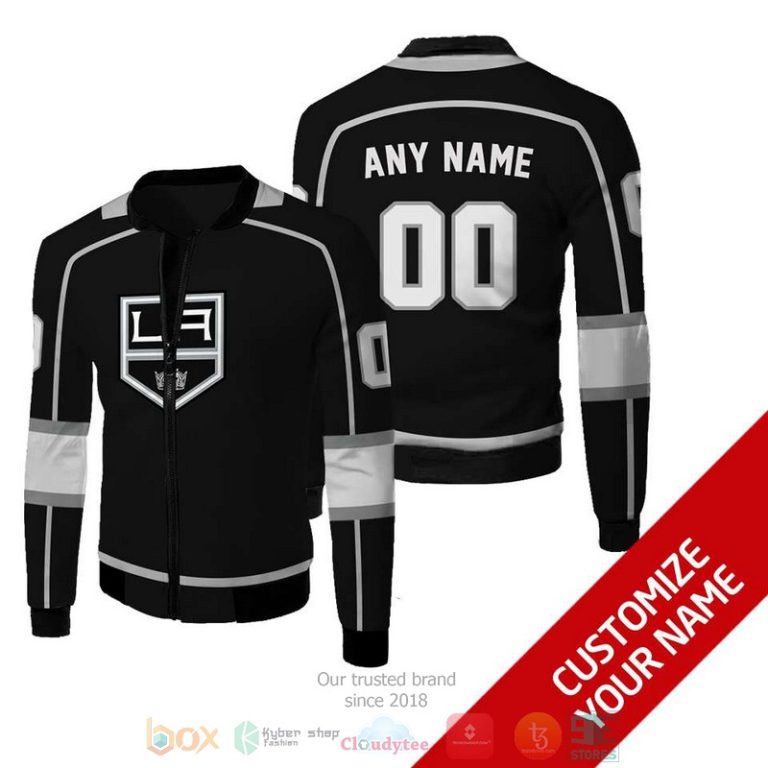 Personalized-Nhl-Los-Angeles-Kings-Custom-Black-Bomber-Jacket-1
