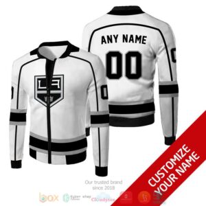 Personalized Nhl Los Angeles Kings Custom White Bomber Jacket