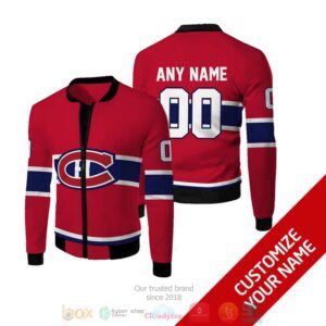 Personalized Nhl Montreal Canadiens Red Blue Custom Bomber Jacket