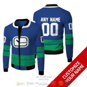 Personalized Nhl Vancouver Canucks Logo Custom Blue Green Bomber Jacket