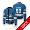 Personalized Nhl Winnipeg Jets Blue Custom Bomber Jacket