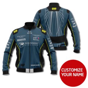Personalized Northwest Airlines Hackett London Custom Bomber Jacket