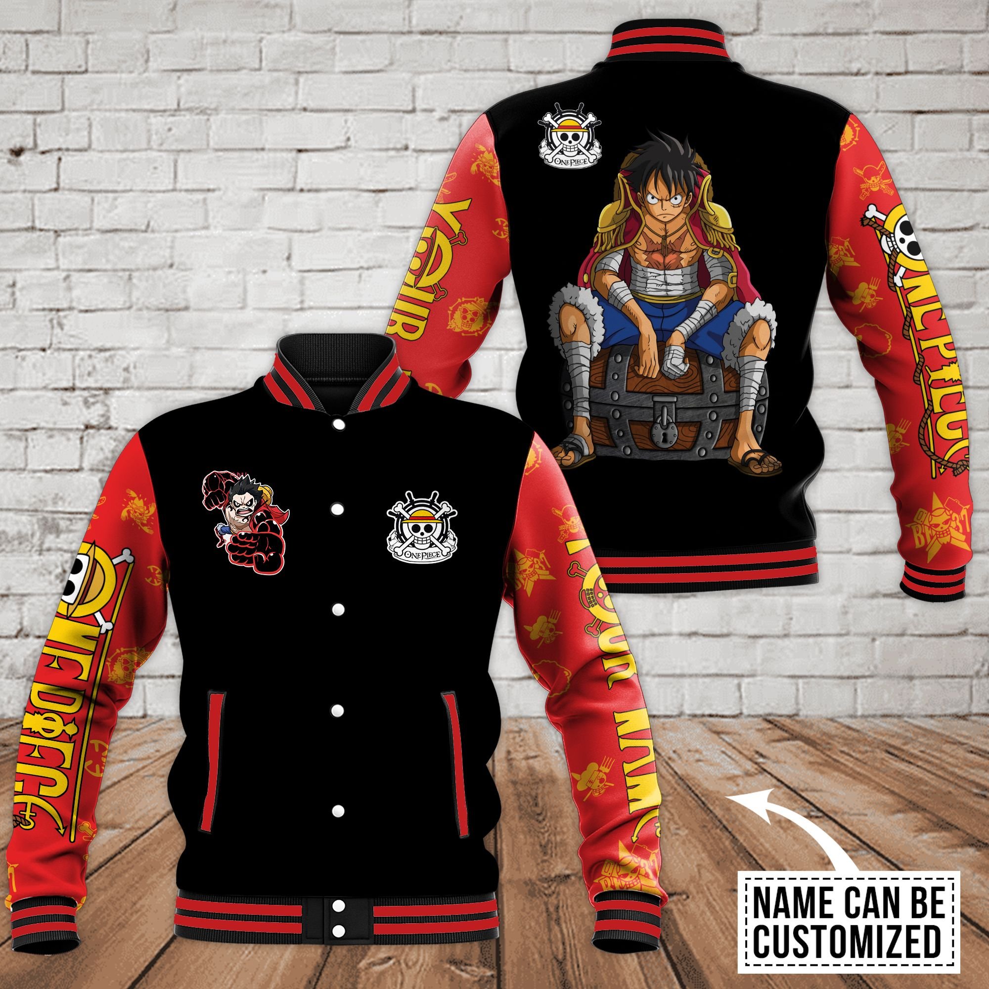 Personalized One Piece Monkey D Luffy 3D Bomber Jacket Personalized One Piece Monkey D Luffy 3D Bomber Jacket