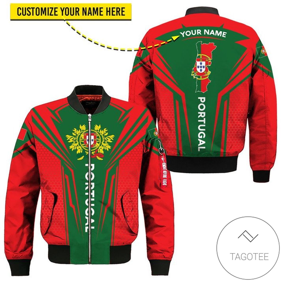Personalized Portugal Map 3D Bomber Jacket Personalized Portugal Map 3D Bomber Jacket