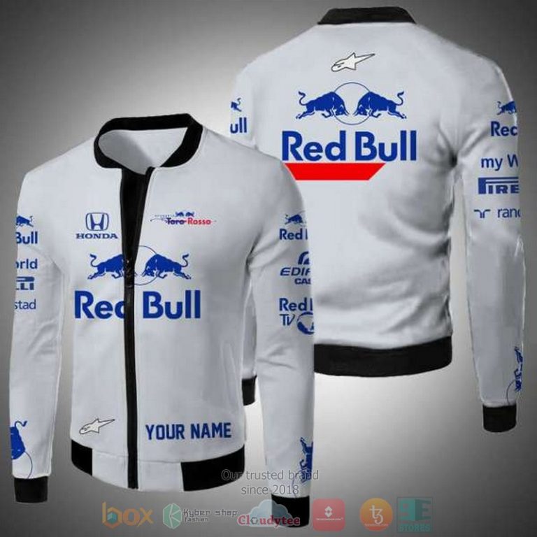 Personalized-Red-Bull-Honda-Grey-Custom-Bomber-Jacket-1