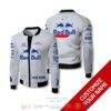Personalized Red Bull Honda Grey Custom Bomber Jacket