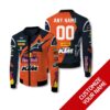Personalized Red Bull Ktm Orange Blue Custom Bomber Jacket