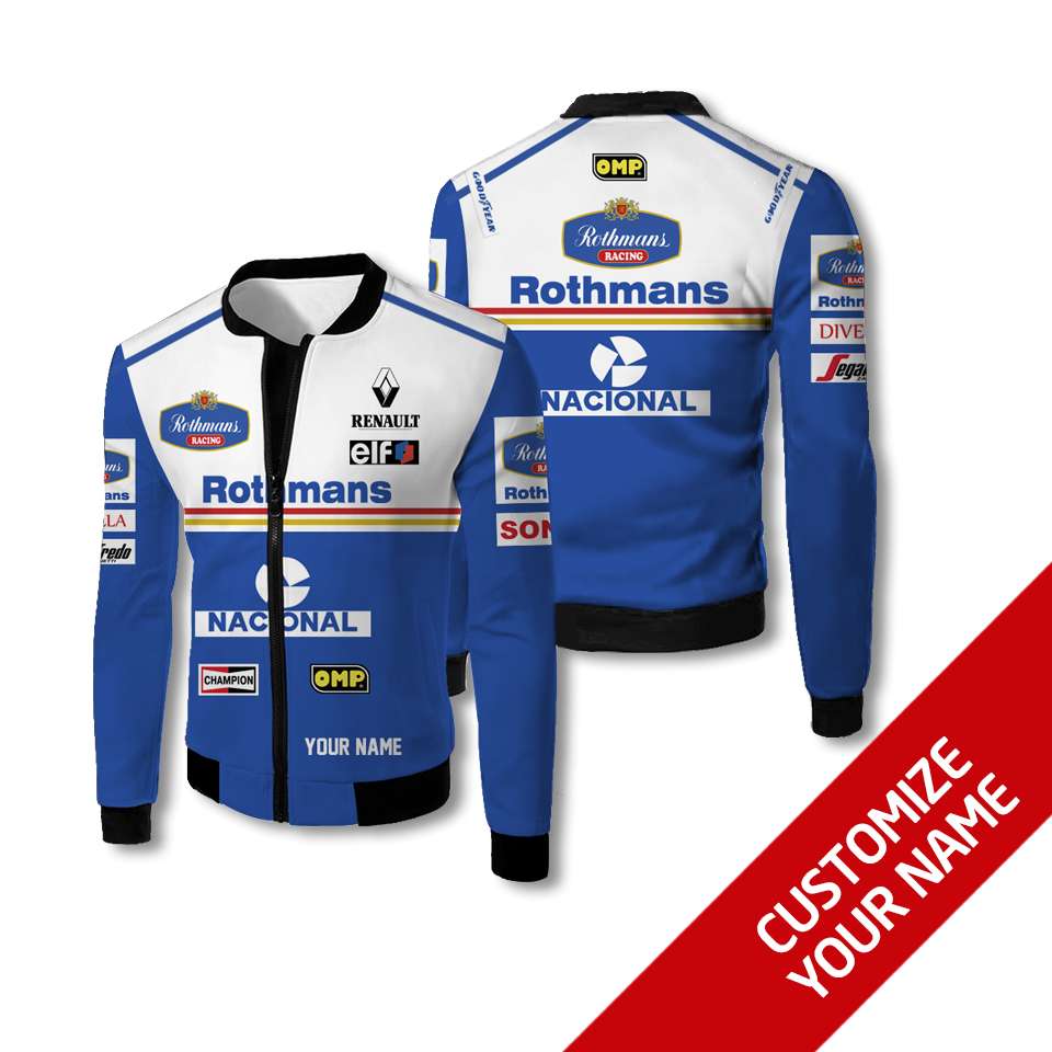 Personalized Rothmans Nacional Custom Bomber Jacket Personalized Rothmans Nacional Custom Bomber Jacket