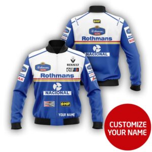 Personalized Rothmans Racing Nacional Renault Custom Bomber Jacket