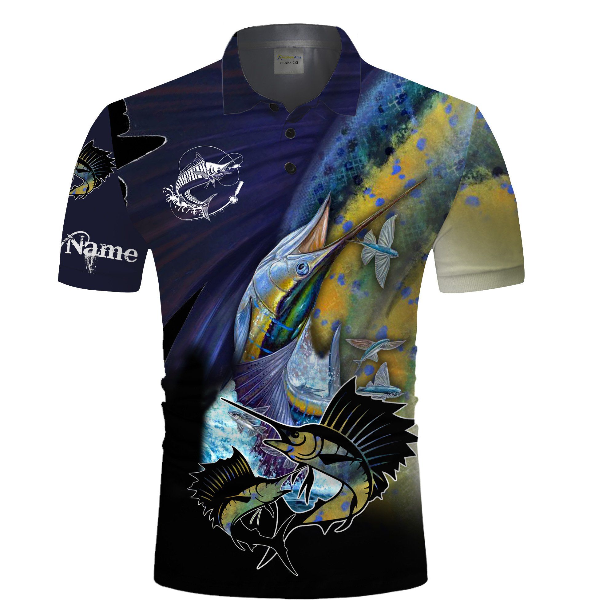 Personalized Sailfish Fishing 3D All Over Printed Polo Shirt Personalized Sailfish Fishing 3D All Over Printed Polo Shirt