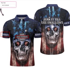 Personalized Skull Bass Fishing Polo Shirt #H