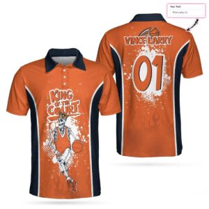 Personalized Skull King Of The Court Basketball Custom Name Number Polo Shirt #V