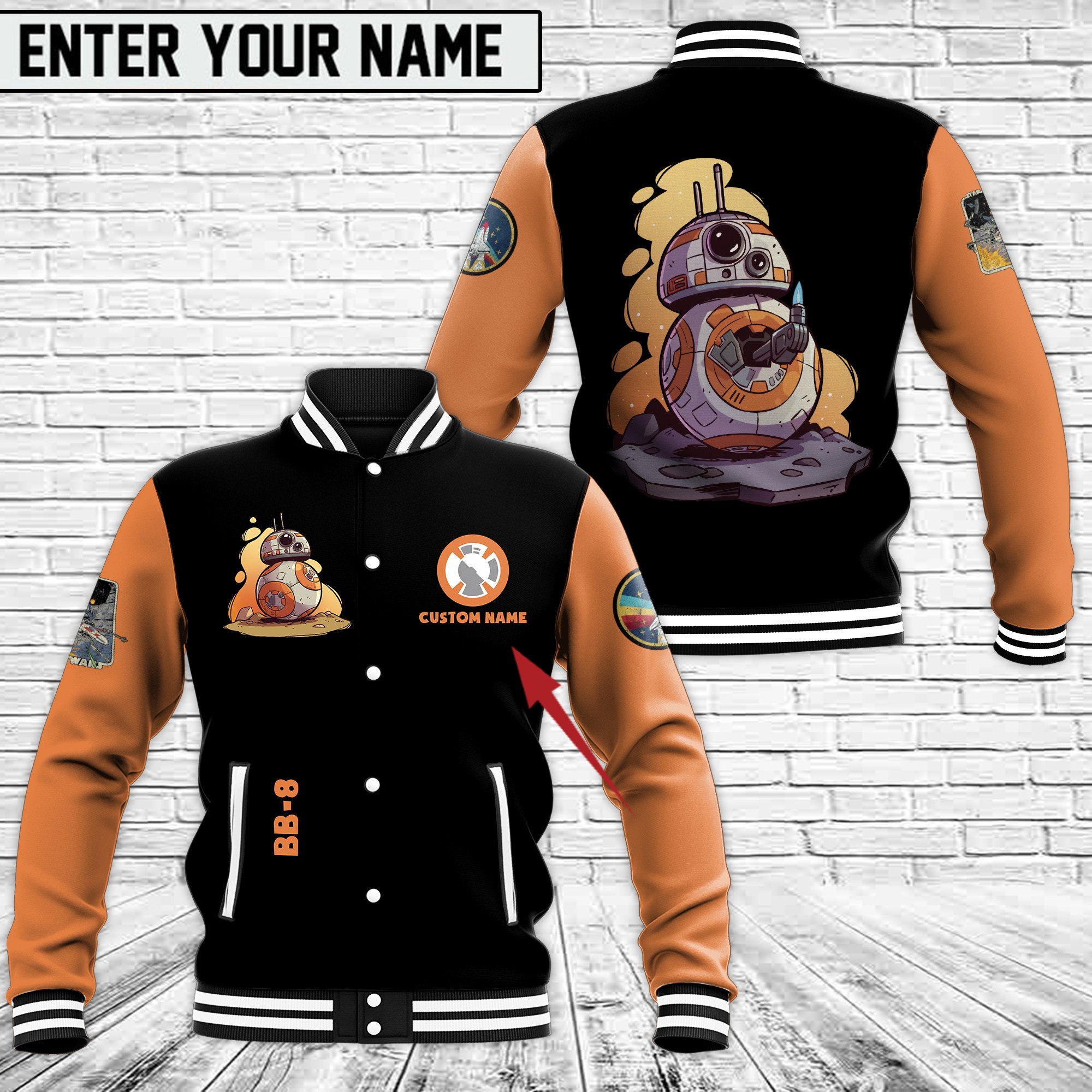 Personalized Sphero Bb 8 Star War 3D Bomber Jacket Personalized Sphero Bb 8 Star War 3D Bomber Jacket