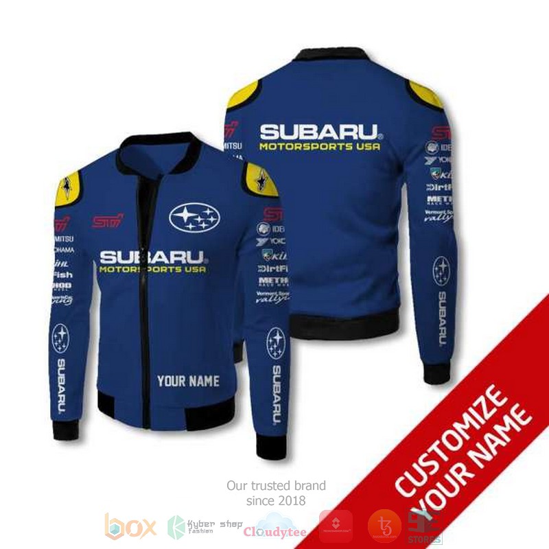 Personalized Subaru Motorsport Usa Custom Bomber Jacket Personalized Subaru Motorsport Usa Custom Bomber Jacket
