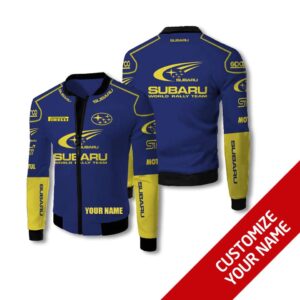 Personalized Subaru World Rally Team Custom Bomber Jacket