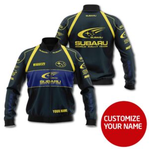 Personalized Subaru World Rally Team Firelli Custom Bomber Jacket