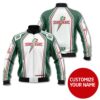 Personalized Tony Kart Racing Team White Dark Green Custom Bomber Jacket