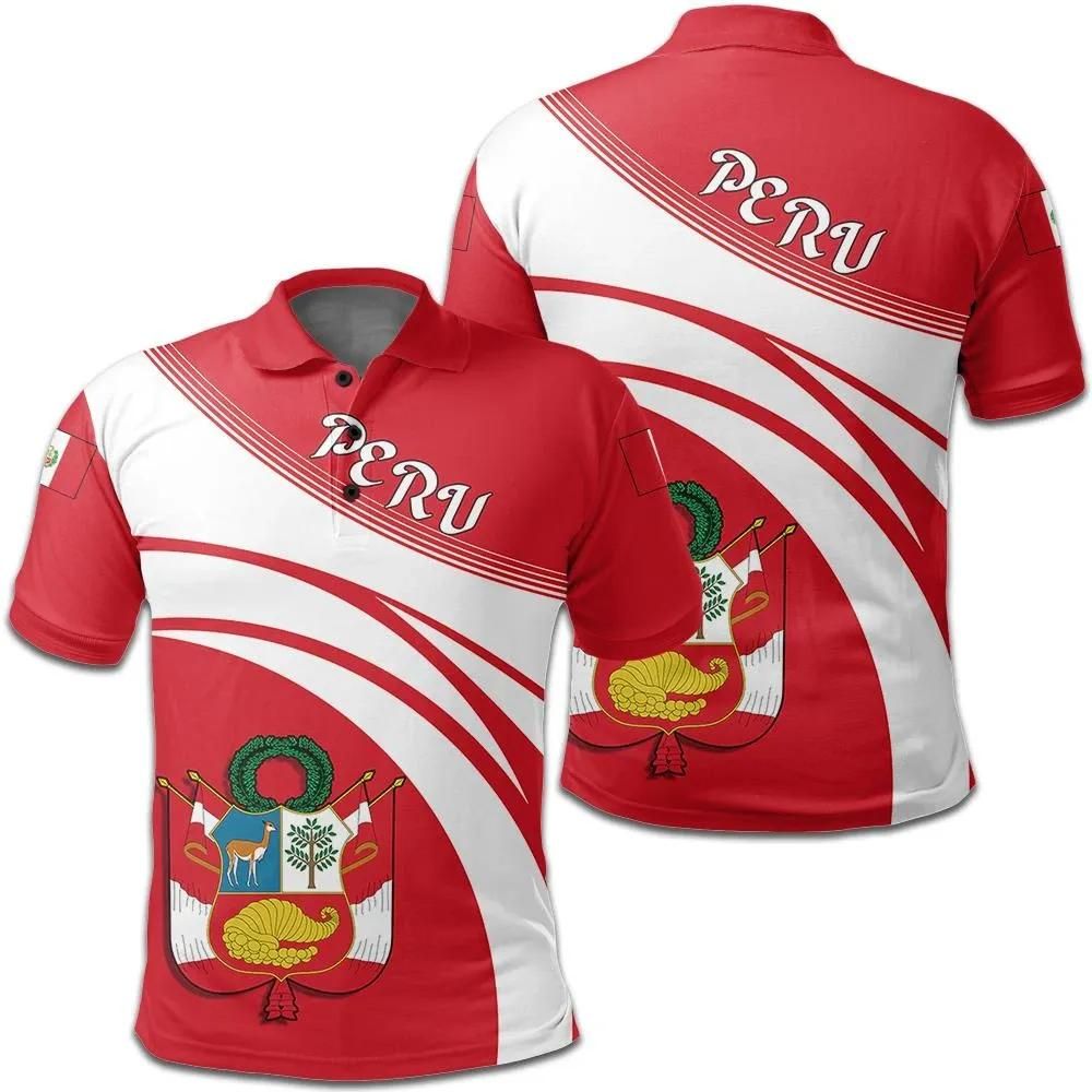Peru Coat Of Arms Polo Shirt Cricket Style J5W Peru Coat Of Arms Polo Shirt Cricket Style J5W