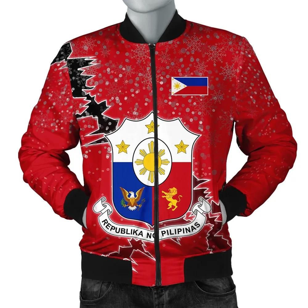 Philippines Christmas Coat Of Arms Men Bomber Jacket X Style J78 Bomber Jacket Philippines Christmas Coat Of Arms Men Bomber Jacket X Style J78 Bomber Jacket