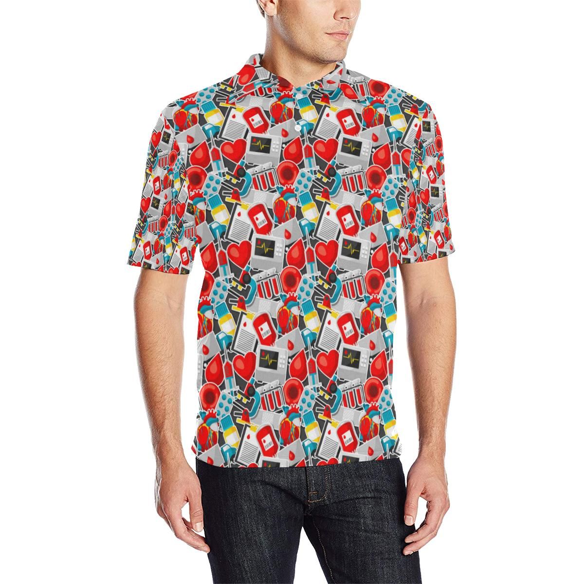 Phlebotomist Medical Themed Men Polo Shirt Phlebotomist Medical Themed Men Polo Shirt
