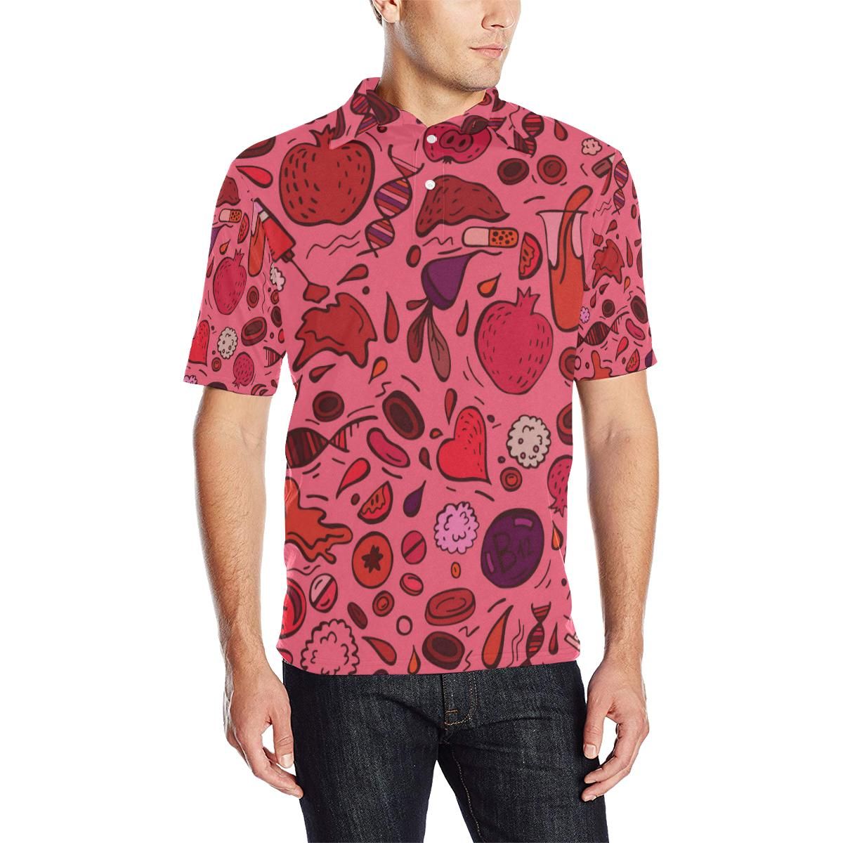 Phlebotomist Pattern Print Design A01 Men Polo Shirt Phlebotomist Pattern Print Design A01 Men Polo Shirt