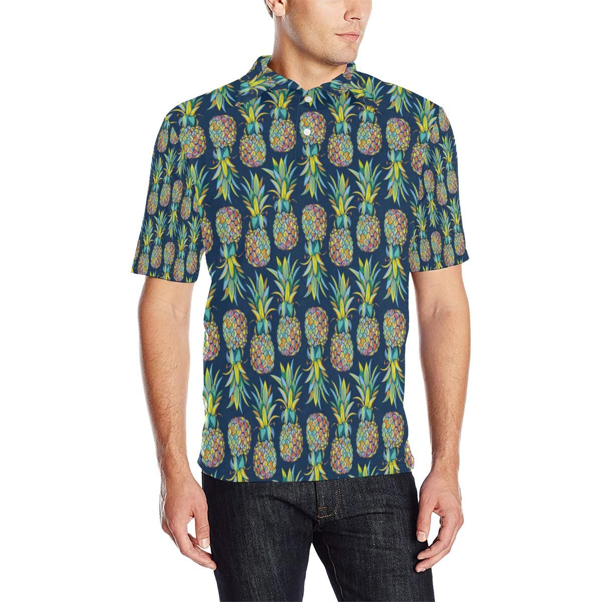 Pineapple Color Art Men Polo Shirt Pineapple Color Art Men Polo Shirt
