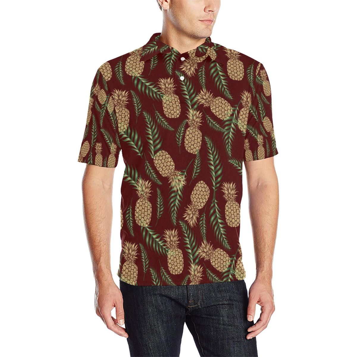 Pineapple Pattern Print Design Pp013 Men Polo Shirt Pineapple Pattern Print Design Pp013 Men Polo Shirt