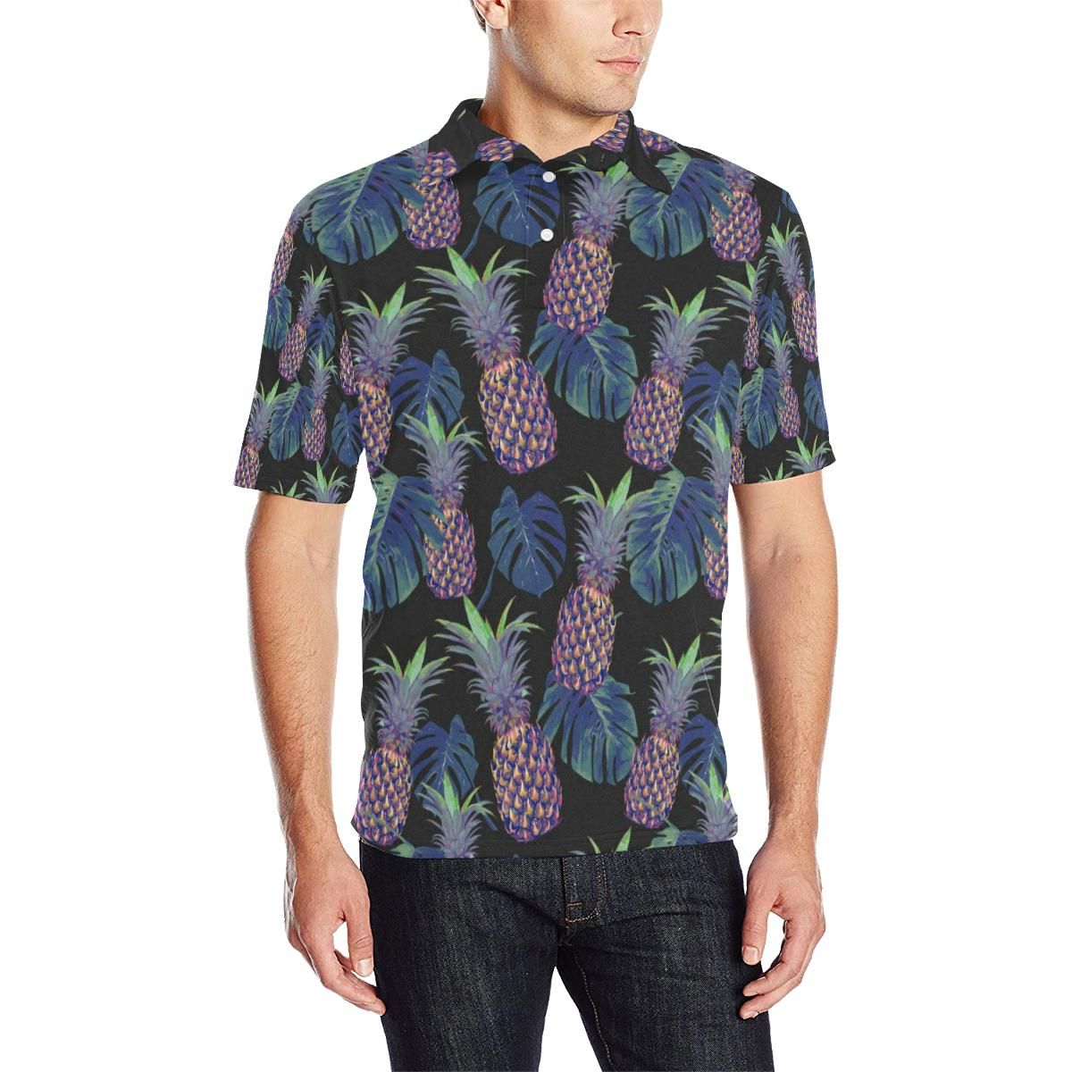 Pineapple Pattern Print Design Pp04 Men Polo Shirt Pineapple Pattern Print Design Pp04 Men Polo Shirt