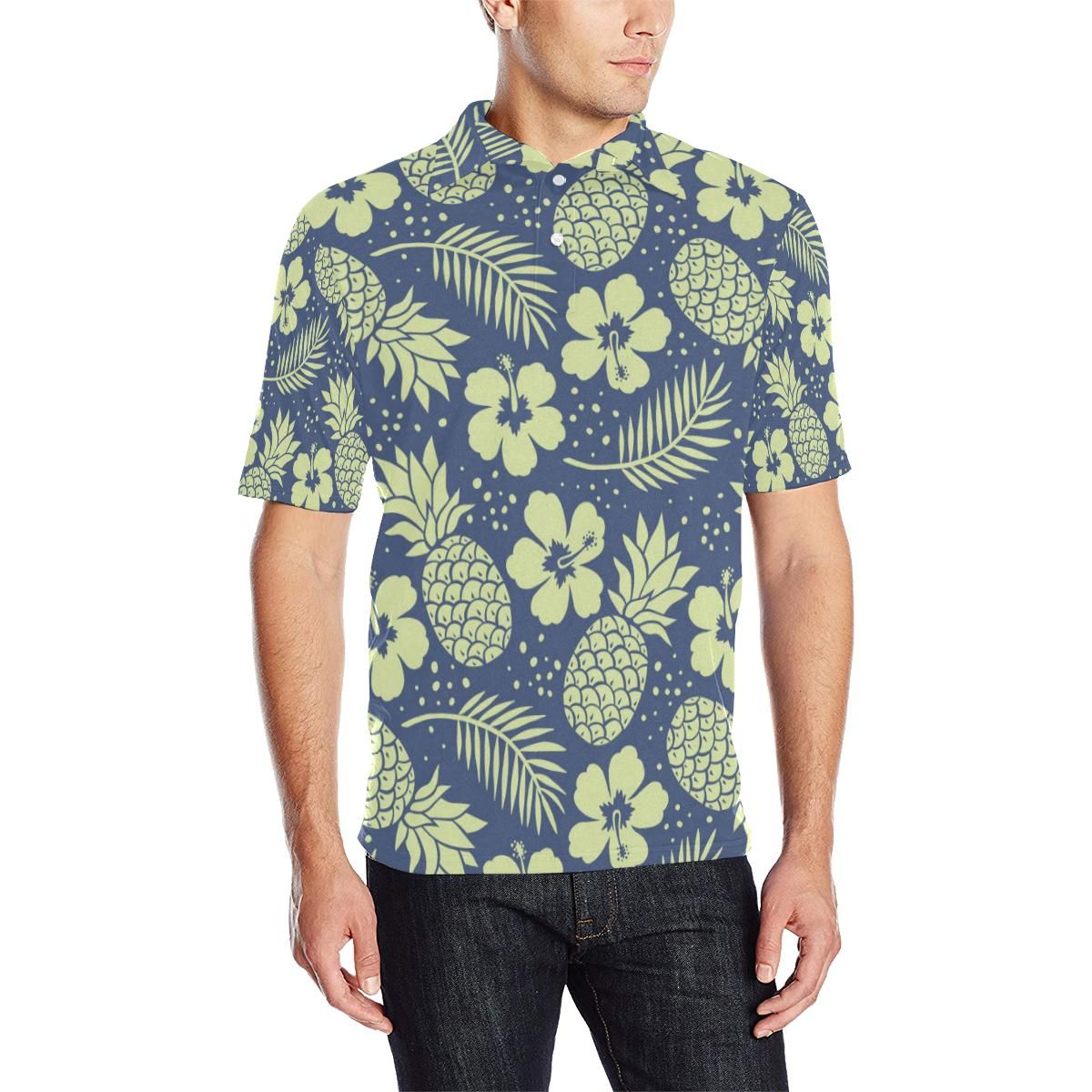 Pineapple Pattern Print Design Pp07 Men Polo Shirt Pineapple Pattern Print Design Pp07 Men Polo Shirt