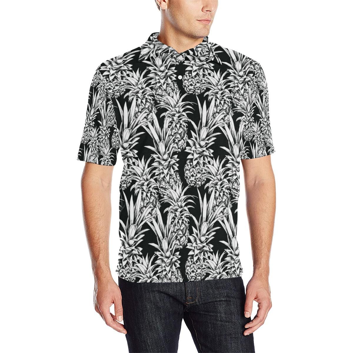Pineapple Pattern Print Design Pp08 Men Polo Shirt Pineapple Pattern Print Design Pp08 Men Polo Shirt
