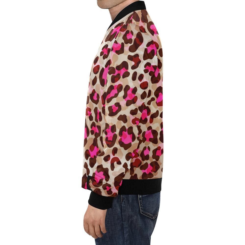 Pink-Dot-Cheetah-Leopard-Pattern-Print-Mens-Bomber-Jacket-1