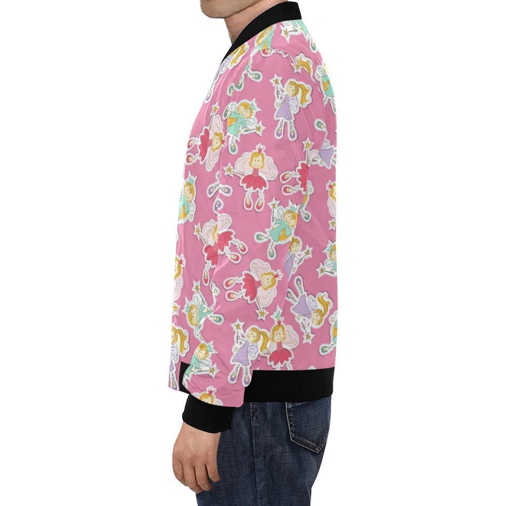 Pink-Fairy-Pattern-Print-Mens-Bomber-Jacket-1