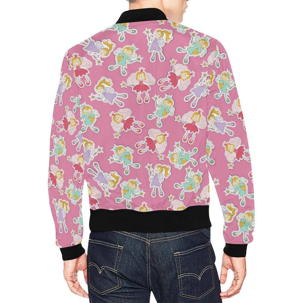 Pink-Fairy-Pattern-Print-Mens-Bomber-Jacket-2
